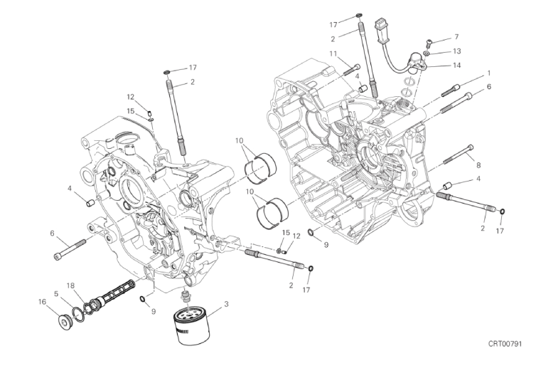 09B HALF-CRANKCASES PAIR (12/19)