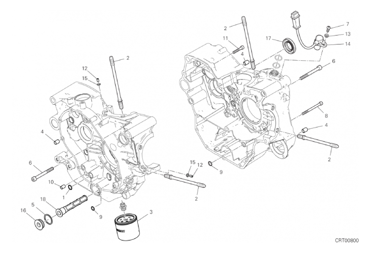 09B HALF-CRANKCASES PAIR (11/17)