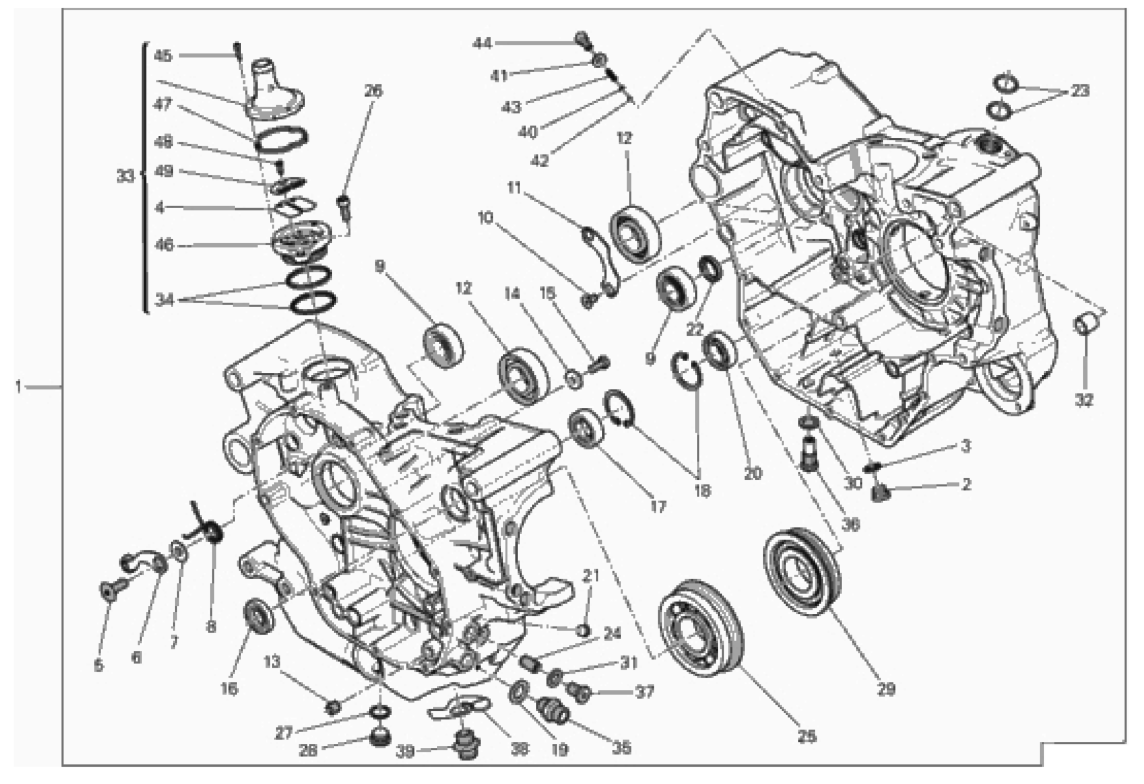 COMPLETE HALF-CRANKCASES PAIR 