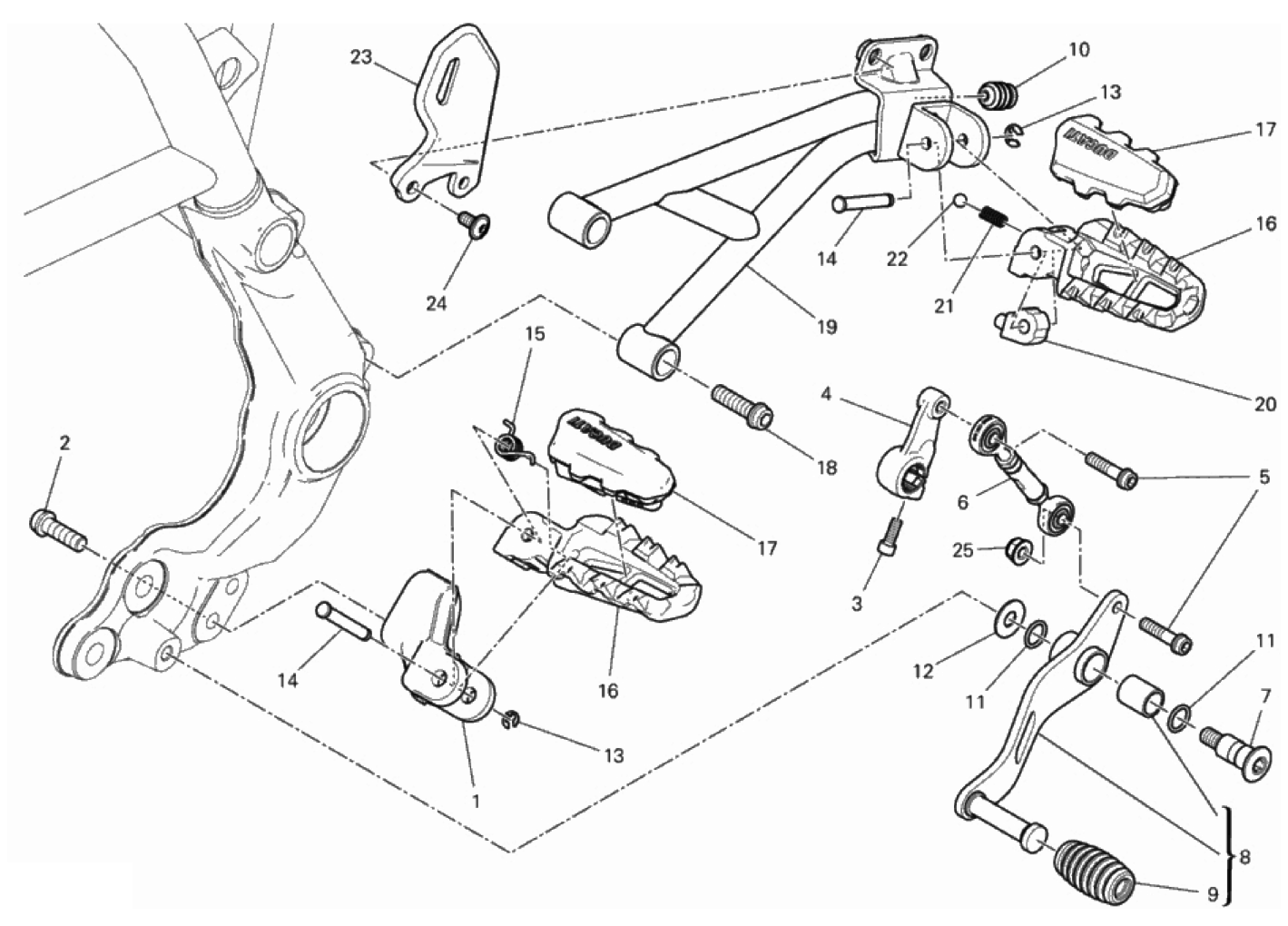 FOOTRESTS, LEFT