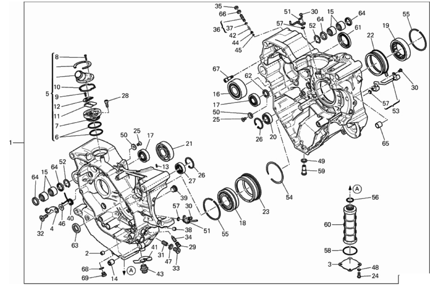 HALF-CRANKCASES PAIR