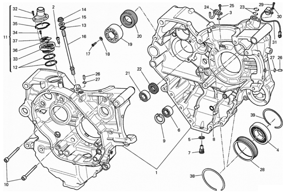 HALF-CRANKCASES PAIR