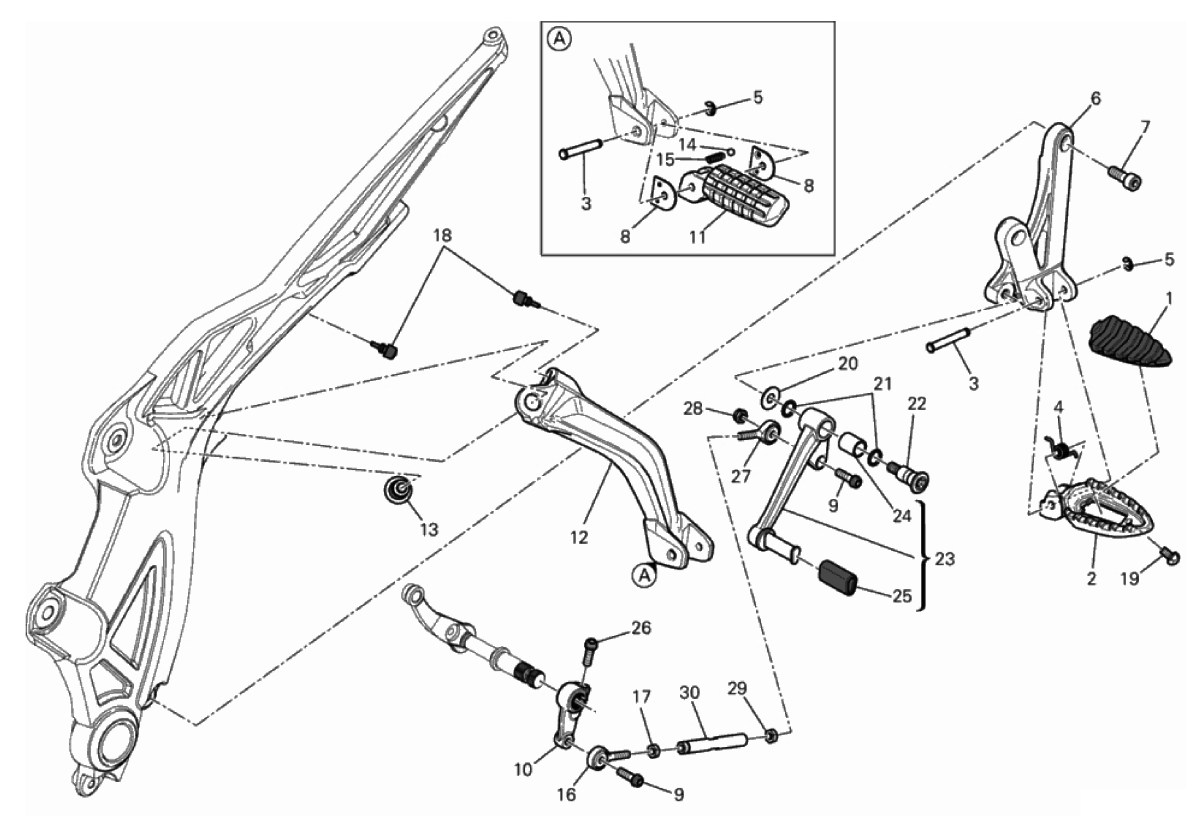 FOOTRESTS, LEFT