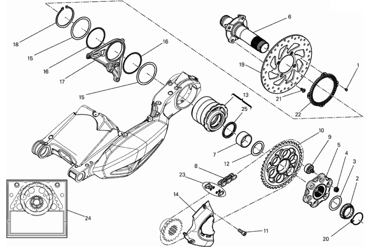 HUB, REAR WHEEL