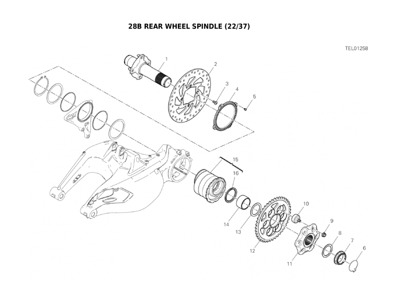 28B REAR WHEEL SPINDLE (22/37)