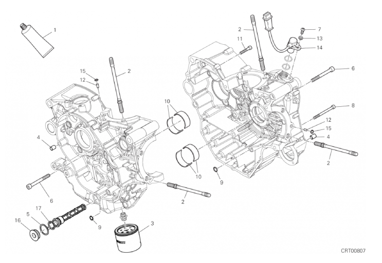 10A HALF-CRANKCASES PAIR (16/18)
