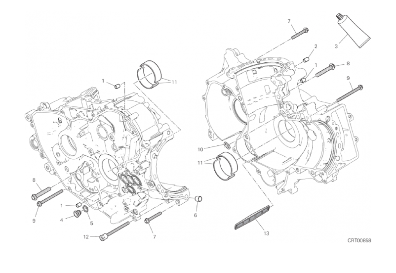 09B HALF-CRANKCASES PAIR (13/19)