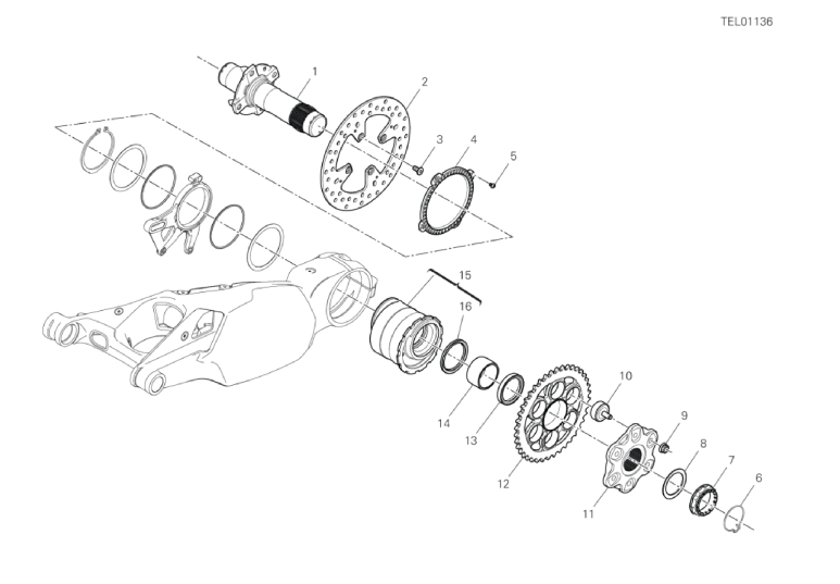 29B REAR WHEEL SPINDLE (25/43)