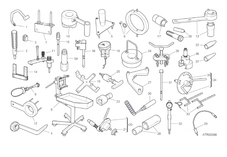 01A WORKSHOP SERVICE TOOLS, ENGINE (1/3)