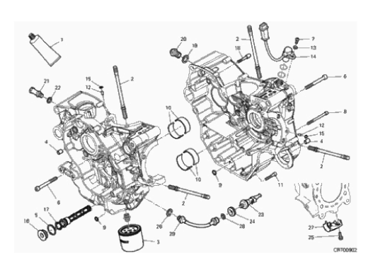 09B HALF-CRANKCASES PAIR (11/16)