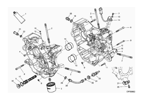 09B HALF-CRANKCASES PAIR (11/16)