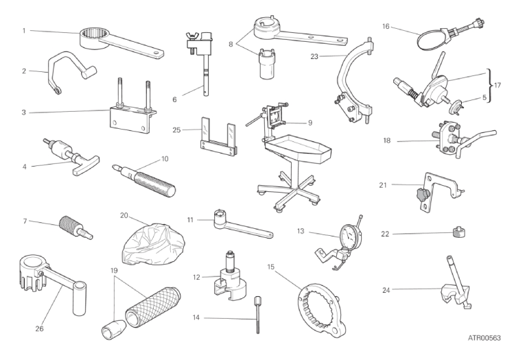 01B WORKSHOP SERVICE TOOLS, ENGINE (2/3)