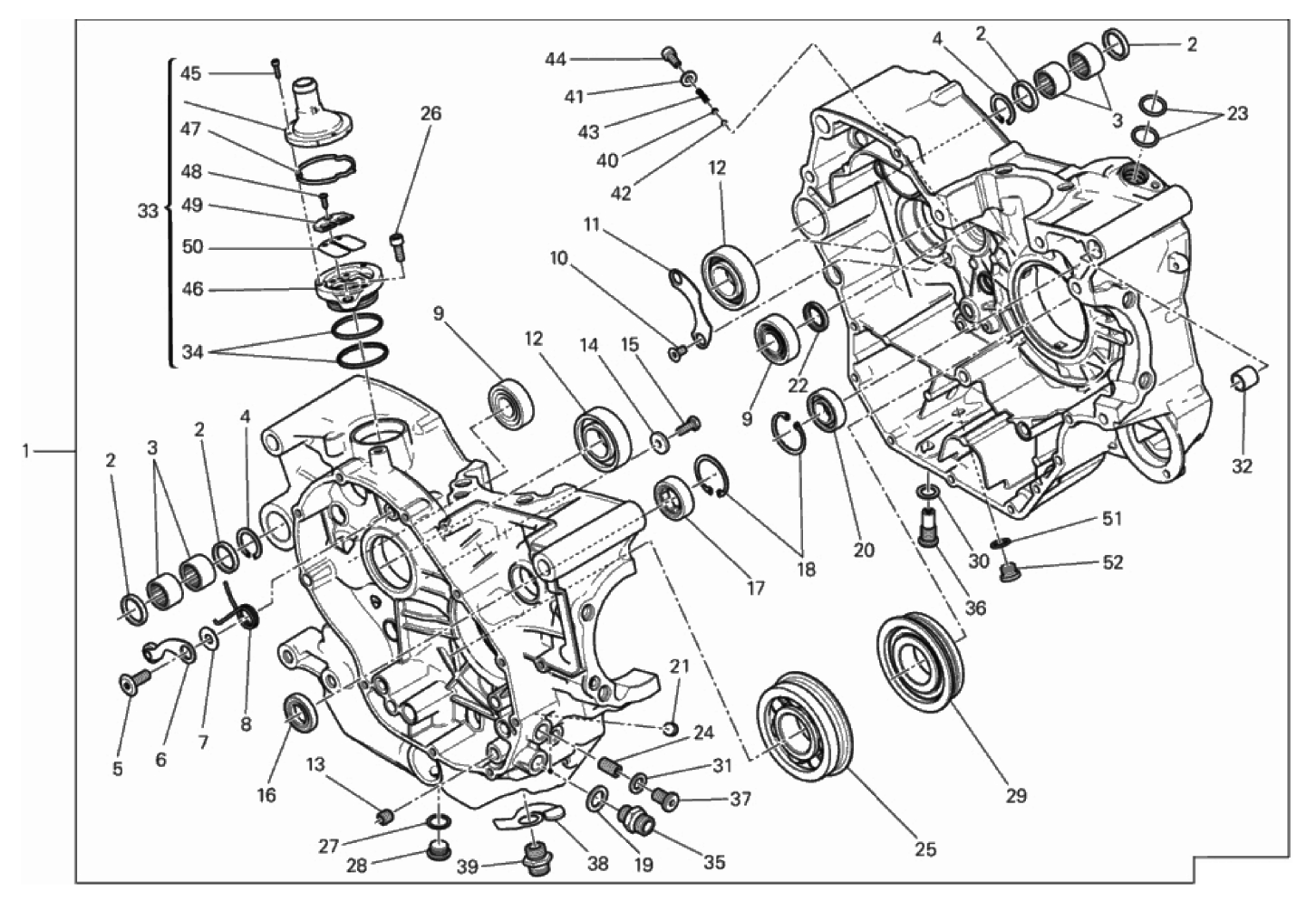 COMPLETE HALF-CRANKCASES PAIR