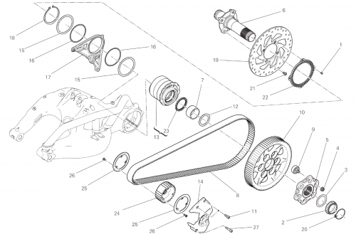 HUB, REAR WHEEL