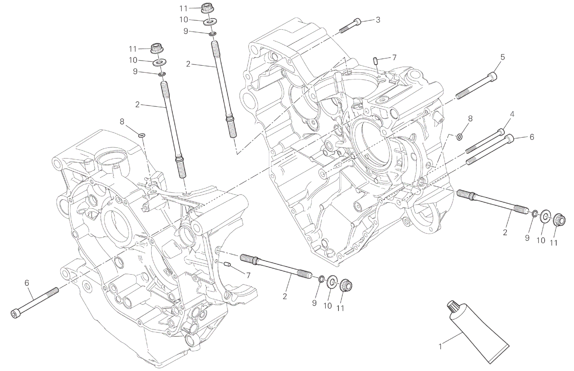 HALF-CRANKCASES PAIR