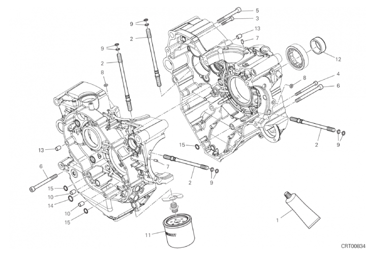 09B HALF-CRANKCASES PAIR (13/18)