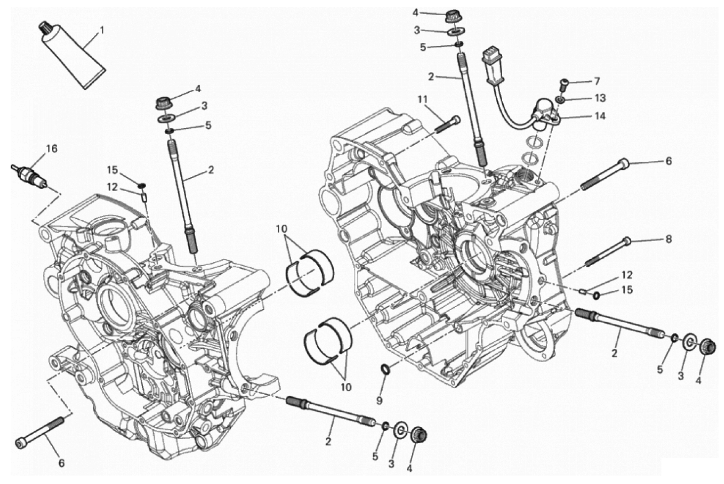 HALF-CRANKCASES PAIR