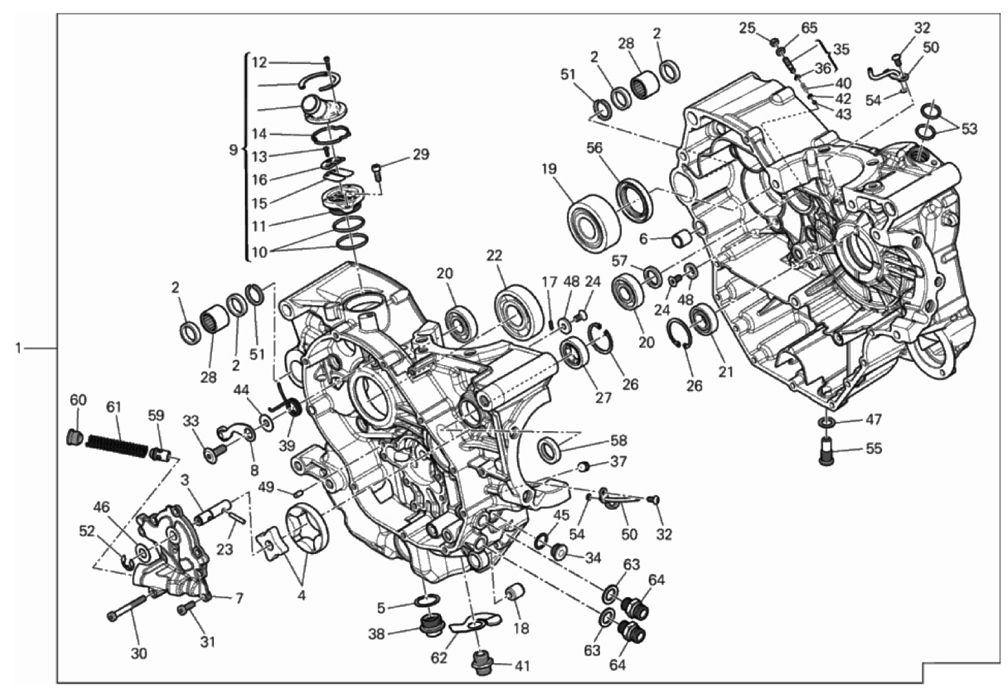 HALF-CRANKCASES PAIR