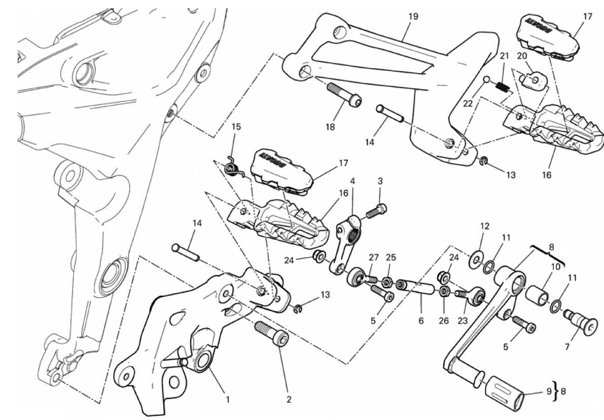 FOOTRESTS, LEFT 