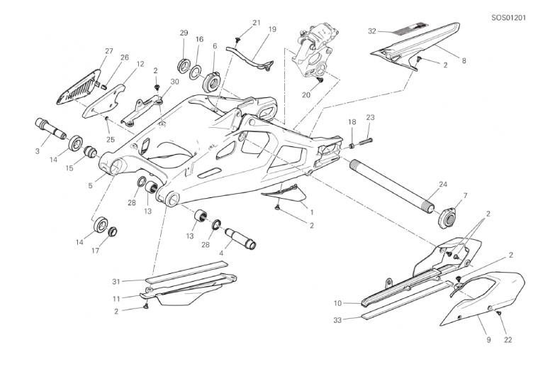 19A REAR SWINGING ARM (5/54)