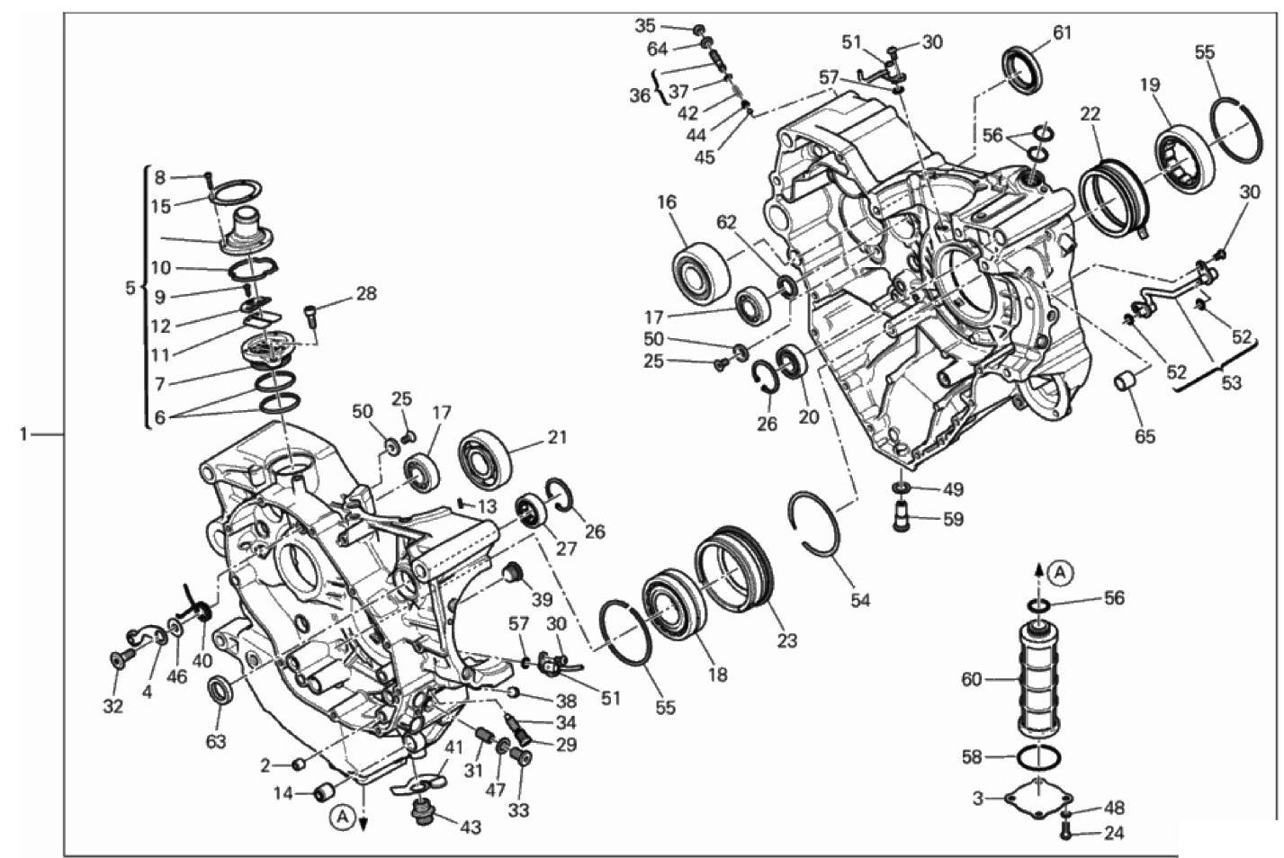 HALF-CRANKCASES PAIR