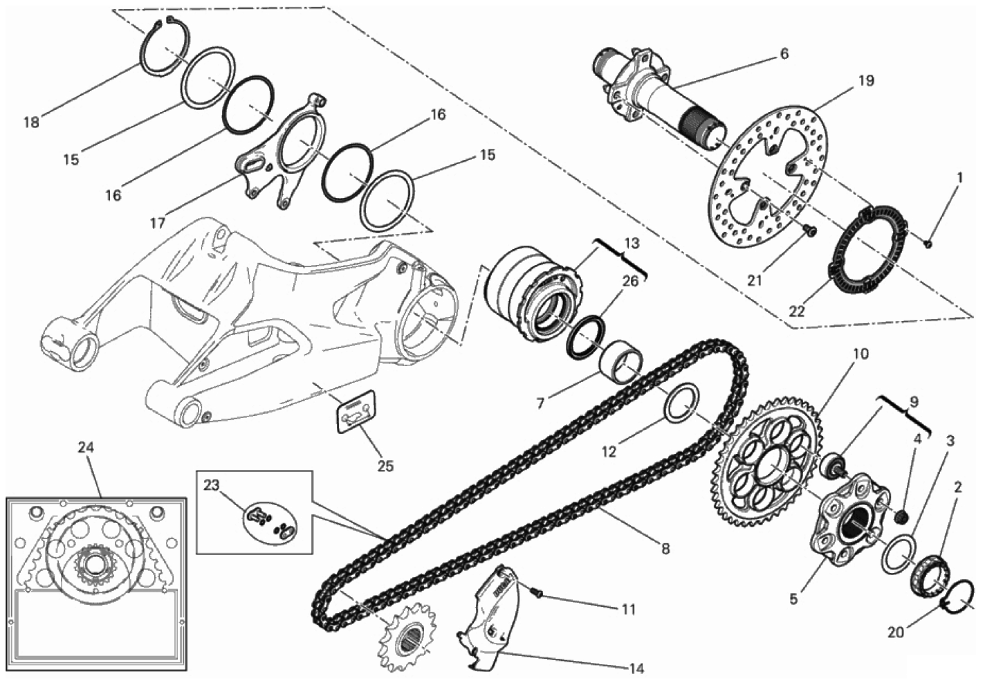 REAR WHEEL SPINDLE