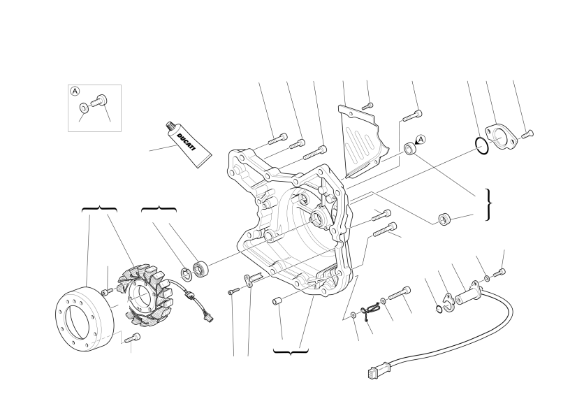 Alternator-side crankcase cover