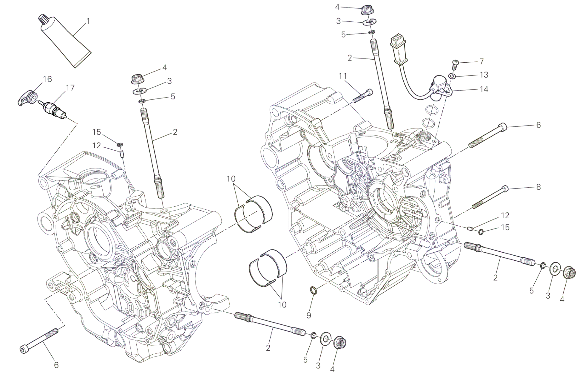 HALF-CRANKCASES PAIR