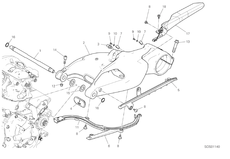 18A REAR SWINGING ARM (5/43)
