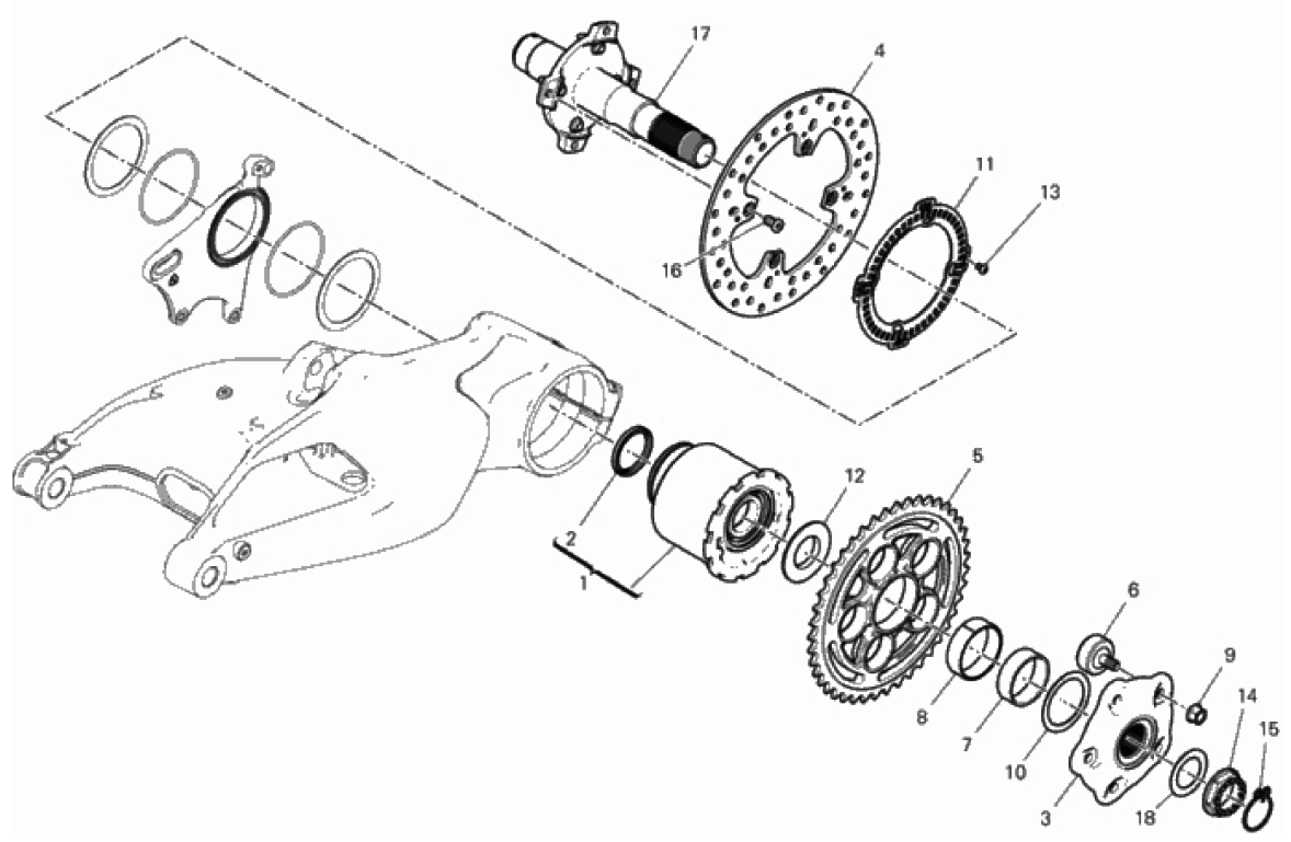 REAR WHEEL SPINDLE 