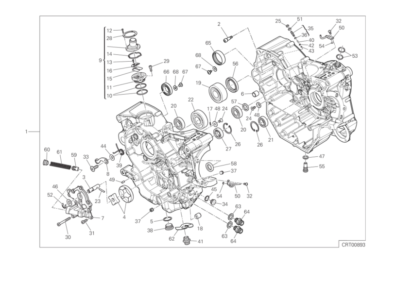 010 HALF-CRANKCASES PAIR (10/16)