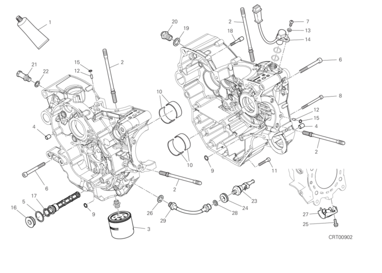 09B HALF-CRANKCASES PAIR (12/17)