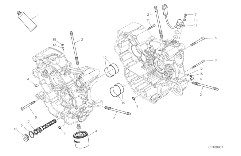 09B HALF-CRANKCASES PAIR (12/17)
