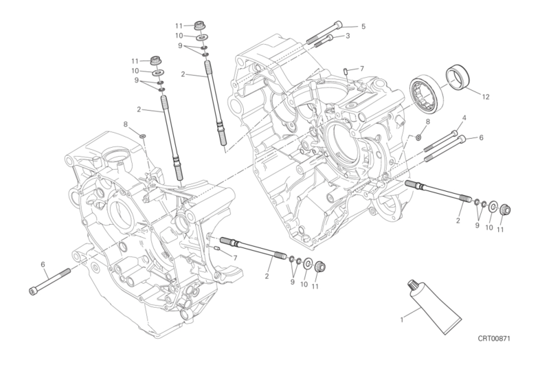 10A HALF-CRANKCASES PAIR (17/18)