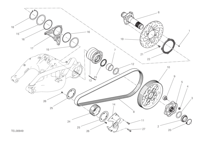 26A HUB, REAR WHEEL (27/30)