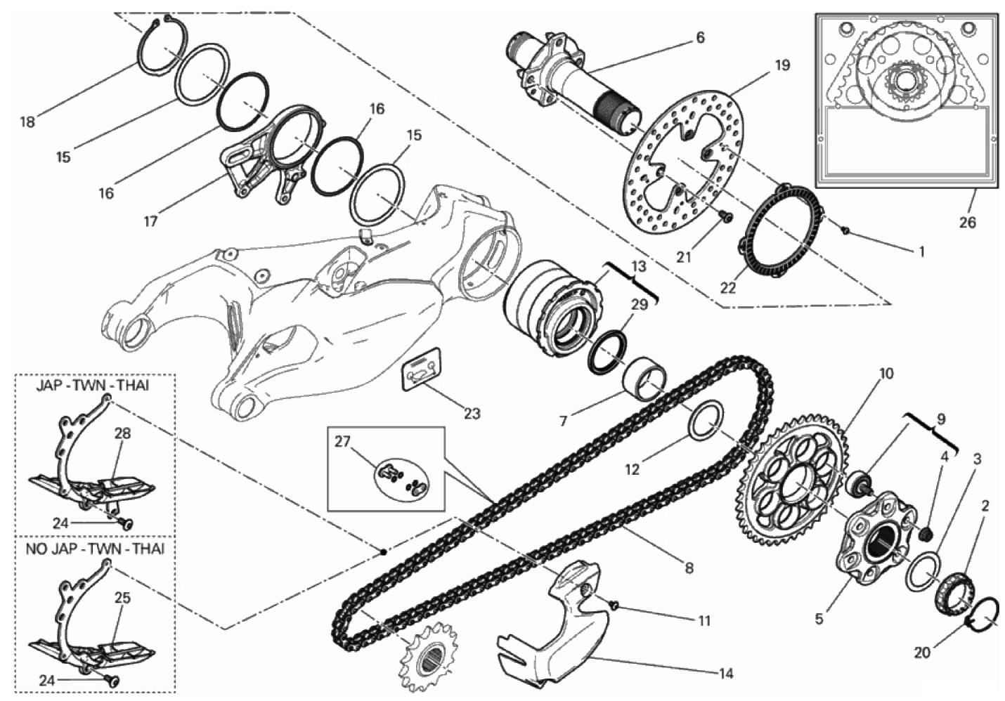 REAR WHEEL SPINDLE 