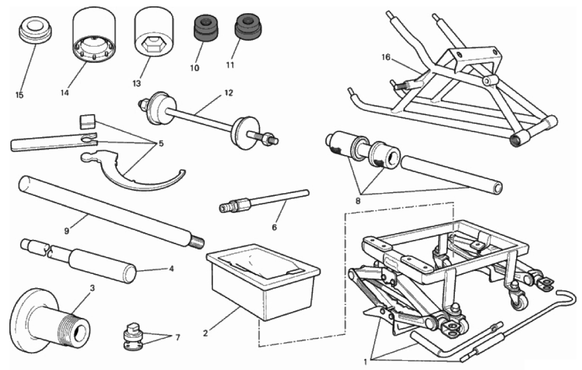 WORKSHOP SERVICE TOOLS, FRAME 