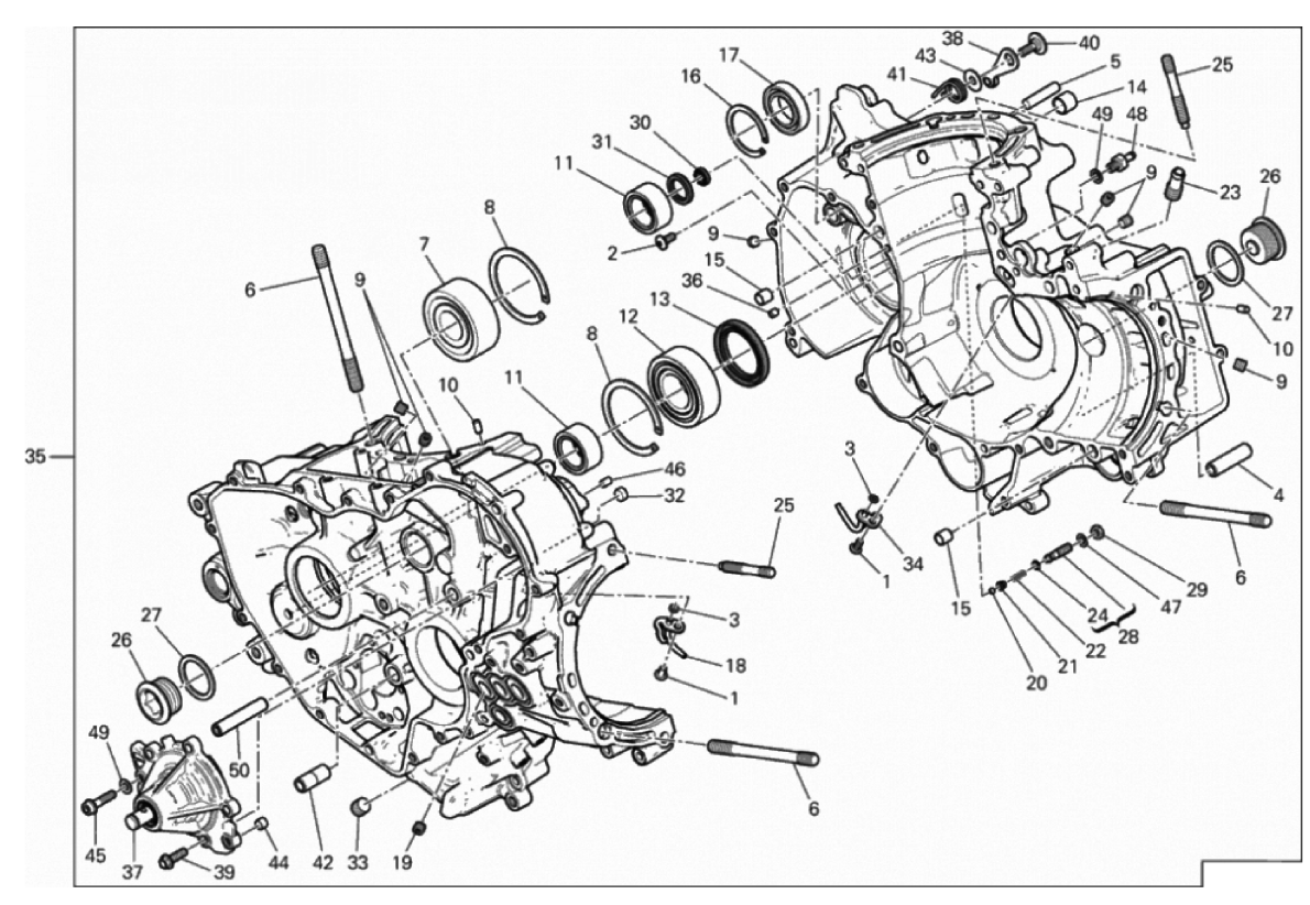 HALF-CRANKCASES PAIR 