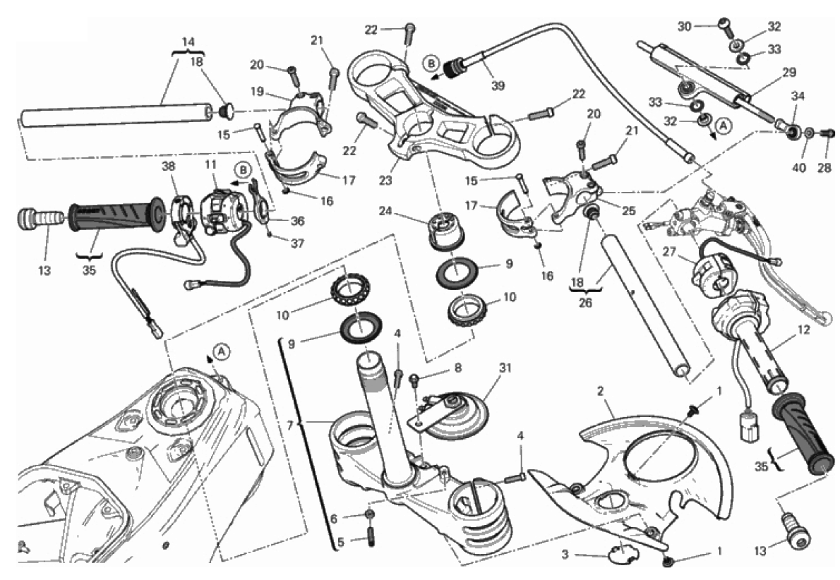 HALF-HANDLEBAR - STEERING DAMPER 