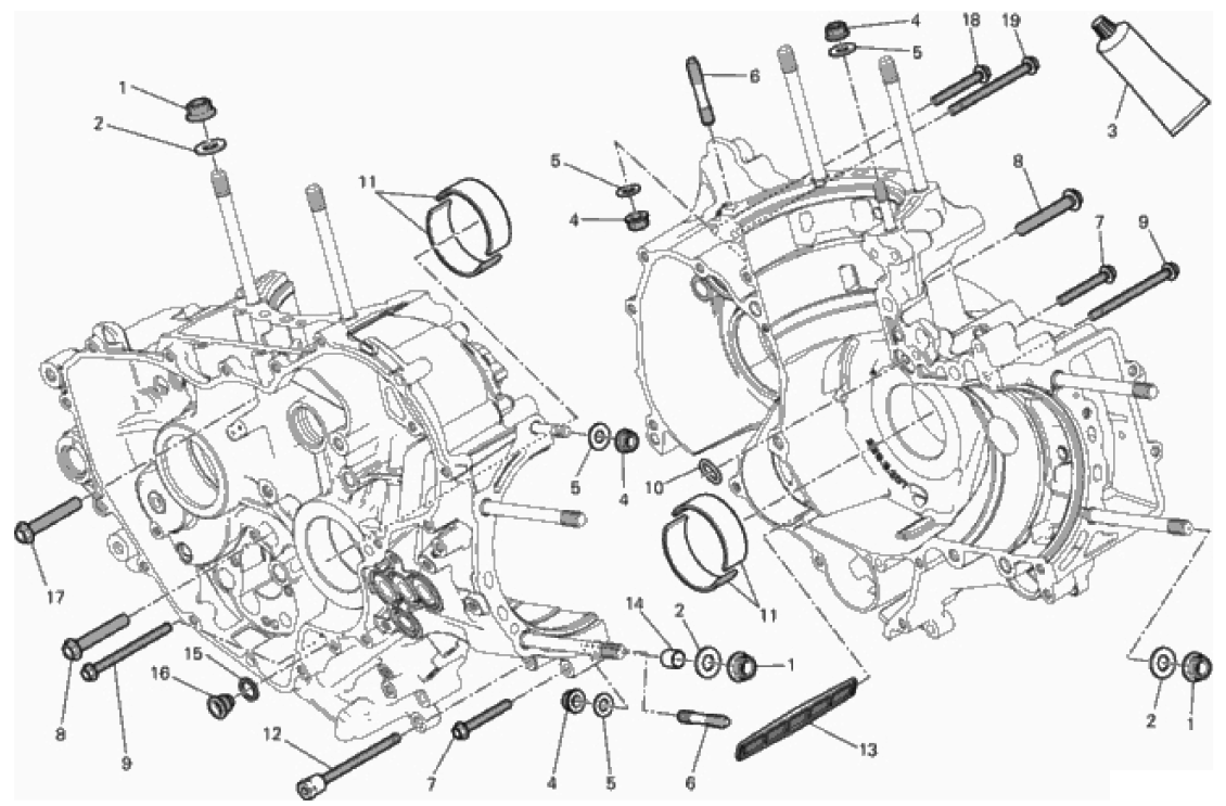 HALF-CRANKCASES PAIR