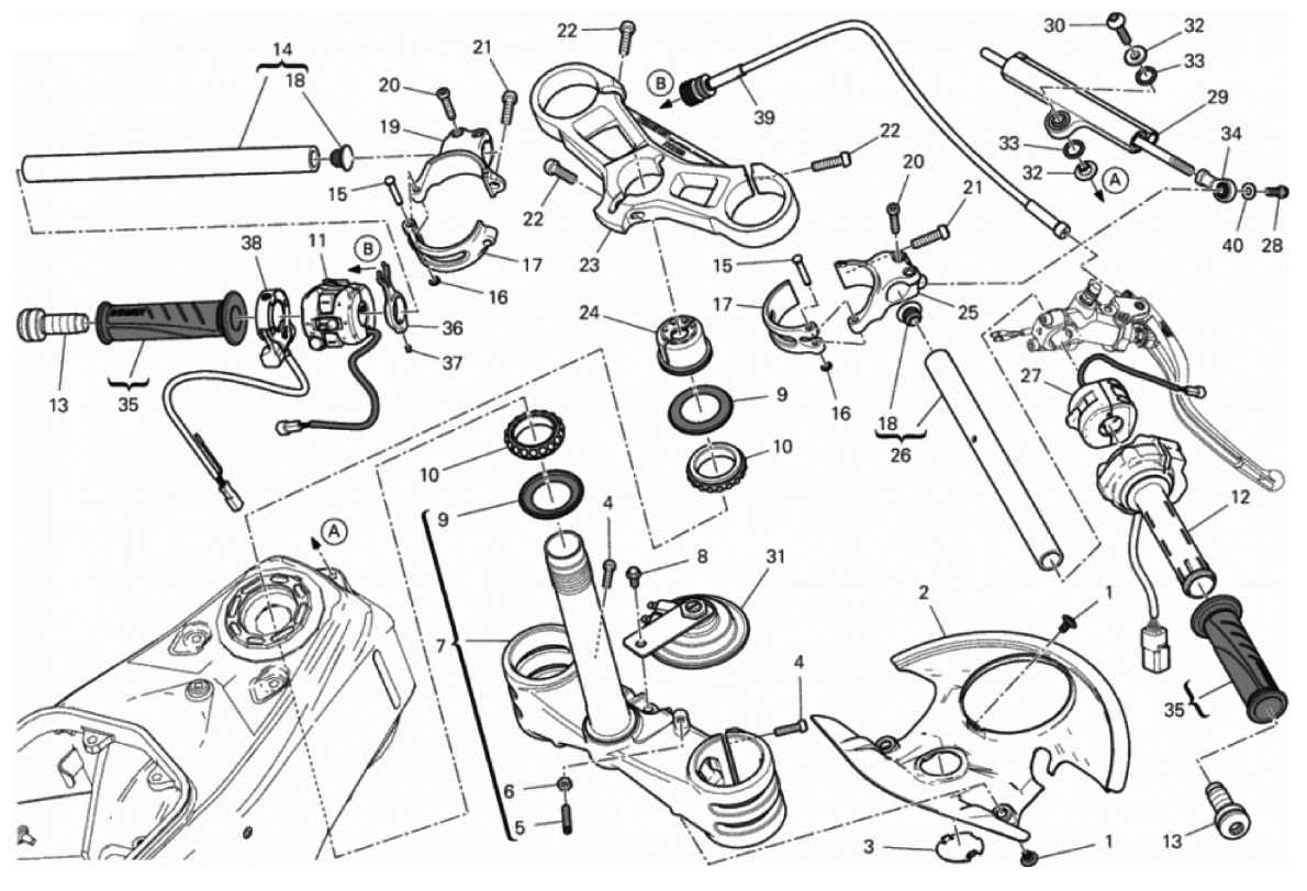 HALF-HANDLEBAR - STEERING DAMPER 