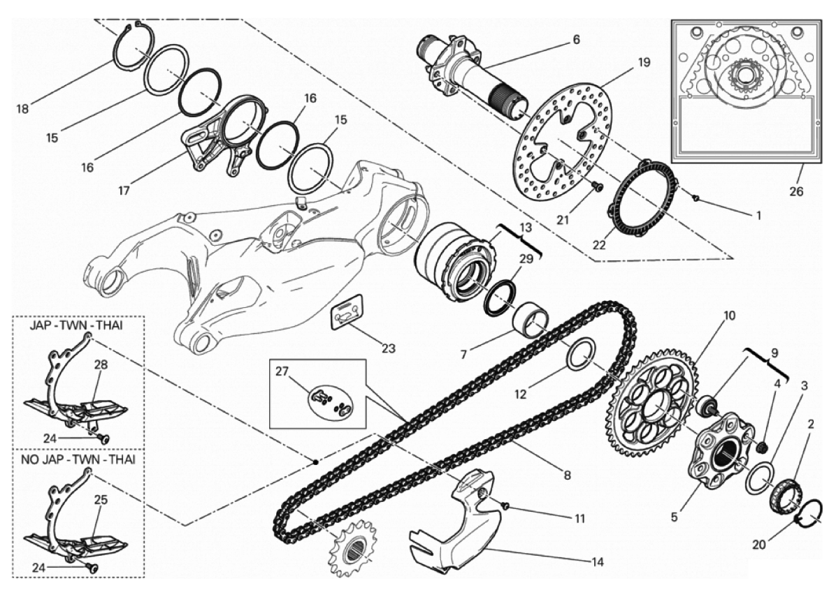 REAR WHEEL SPINDLE 