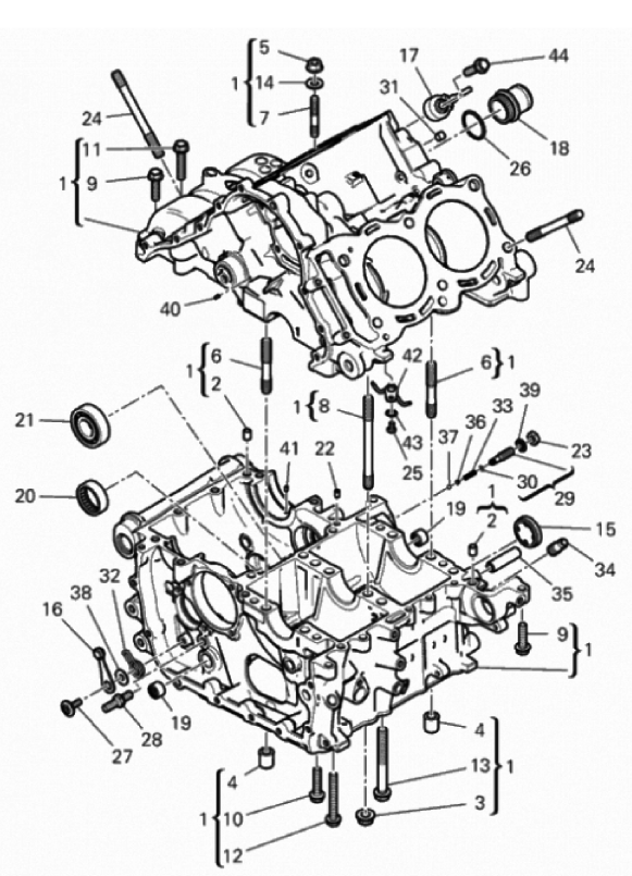 HALF-CRANKCASES PAIR