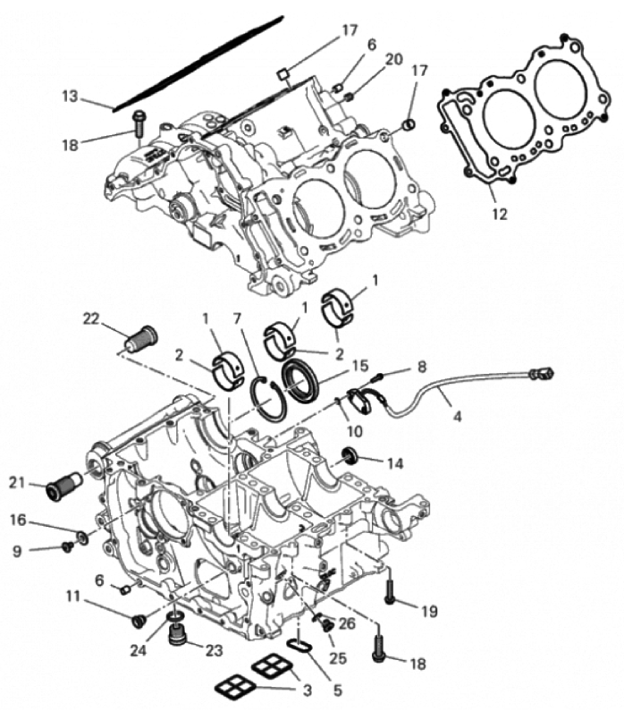 HALF-CRANKCASES PAIR