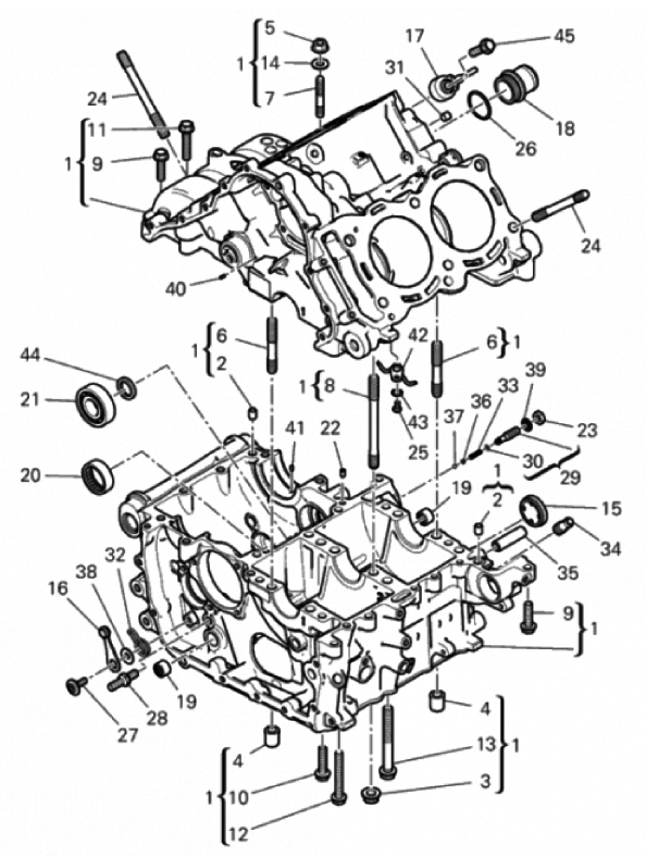 HALF-CRANKCASES PAIR