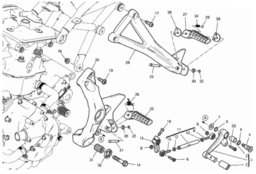 FOOTRESTS, LEFT