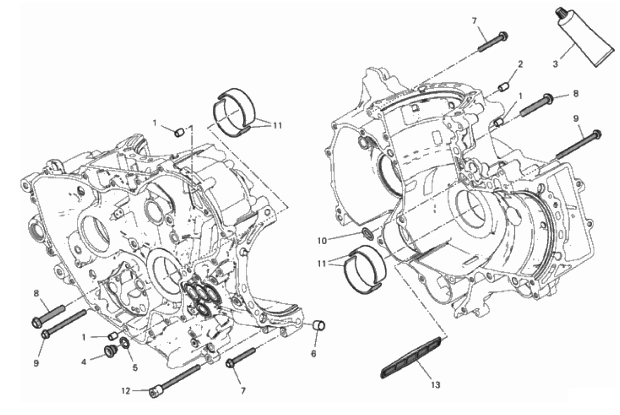 HALF-CRANKCASES PAIR 