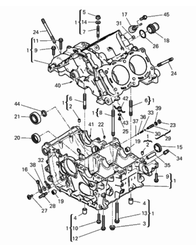 HALF-CRANKCASES PAIR 