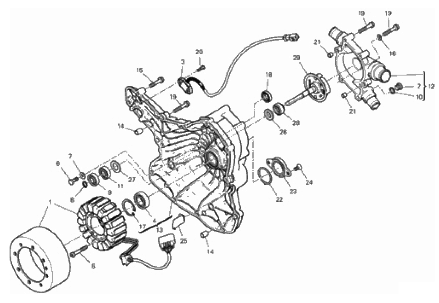 WATER PUMP-ALTR-SIDE CRNKCSE COVER 